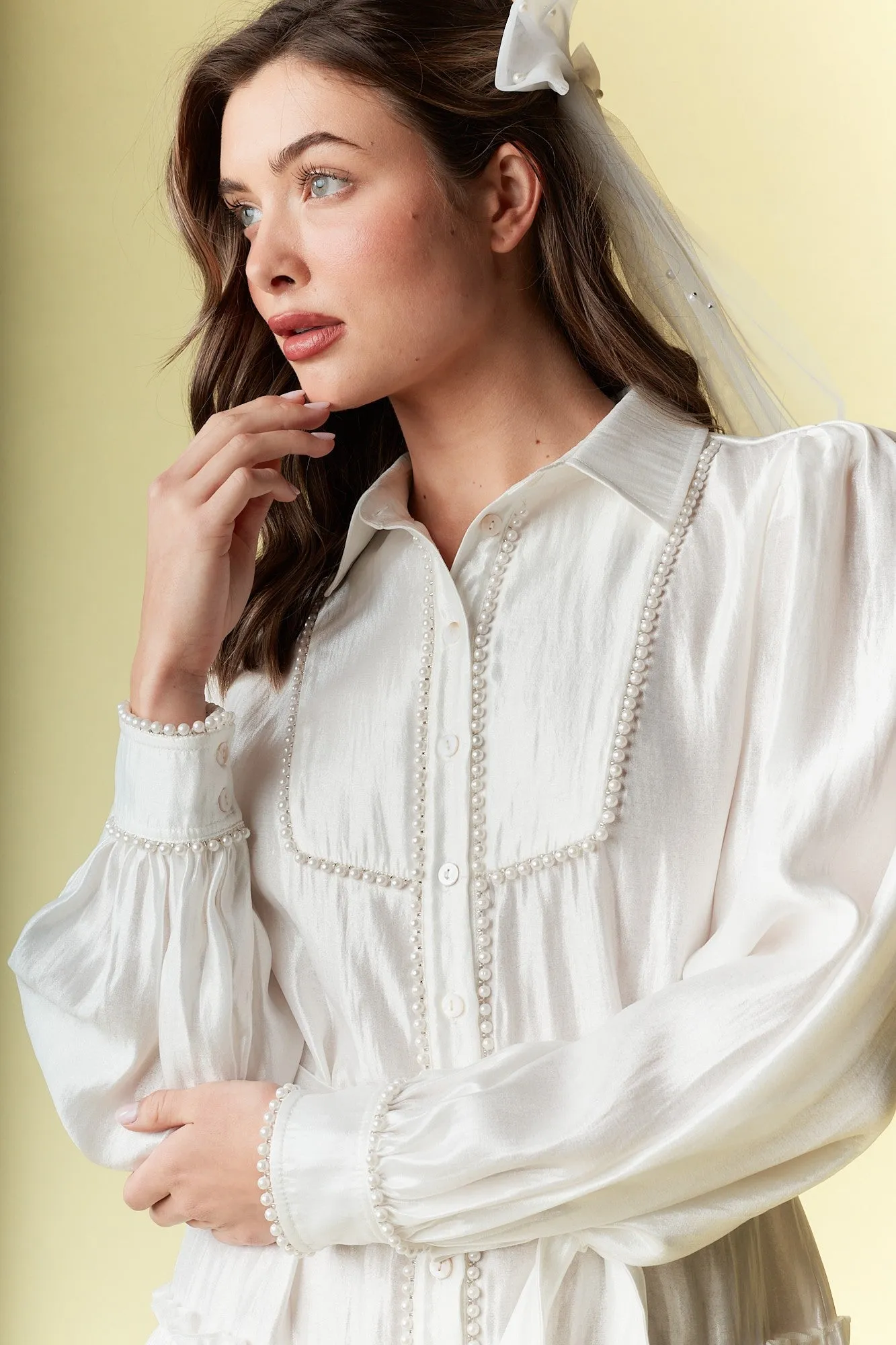 Pearl Shiny White Dress