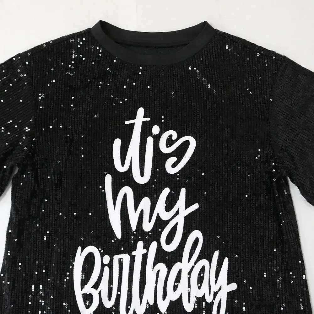 Pre Order:  It's My Birthday Sequined Mini Dress