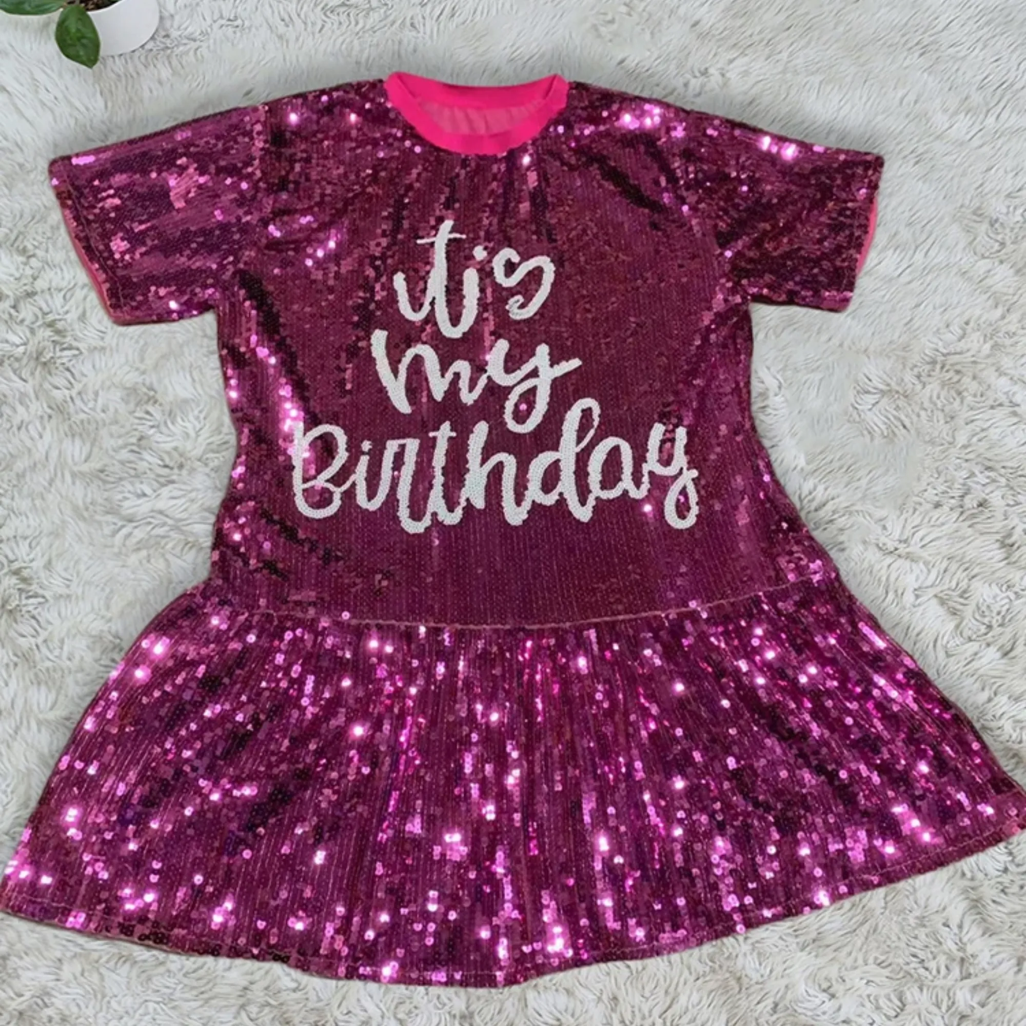 Pre Order:  It's My Birthday Sequined Mini Dress