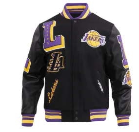 Pro Standard Jacket - Nba Los Angeles Lakers Mashup Men's Rib Wool Varsity Jacket - BKP - BLL6515745