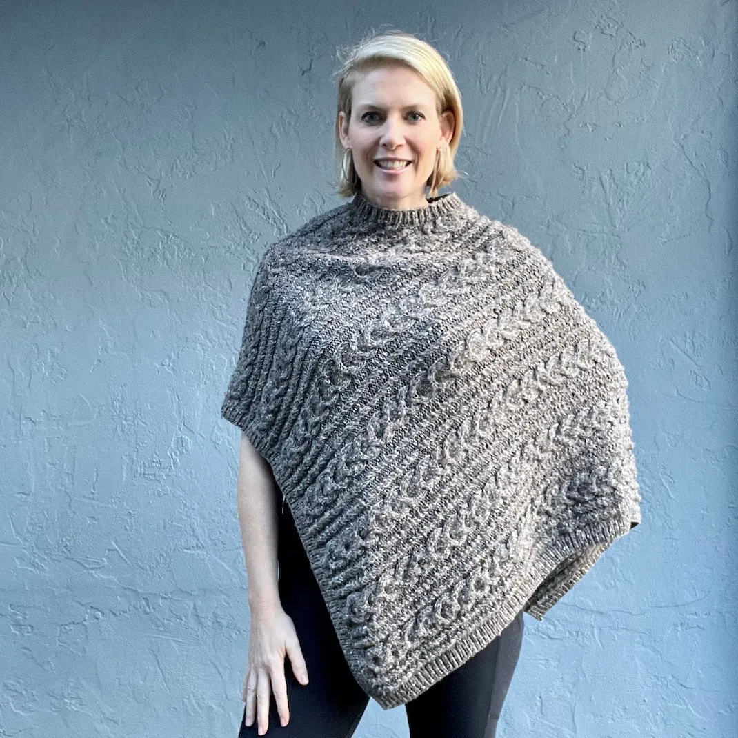 Queensland Cabled Poncho Knitting Kit | Queensland Kathmandu Aran & Knitting Pattern