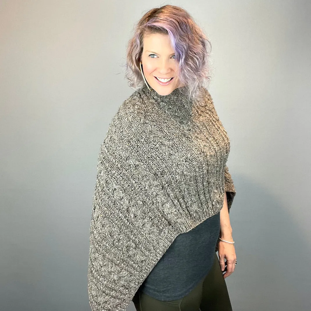 Queensland Cabled Poncho Knitting Kit | Queensland Kathmandu Aran & Knitting Pattern