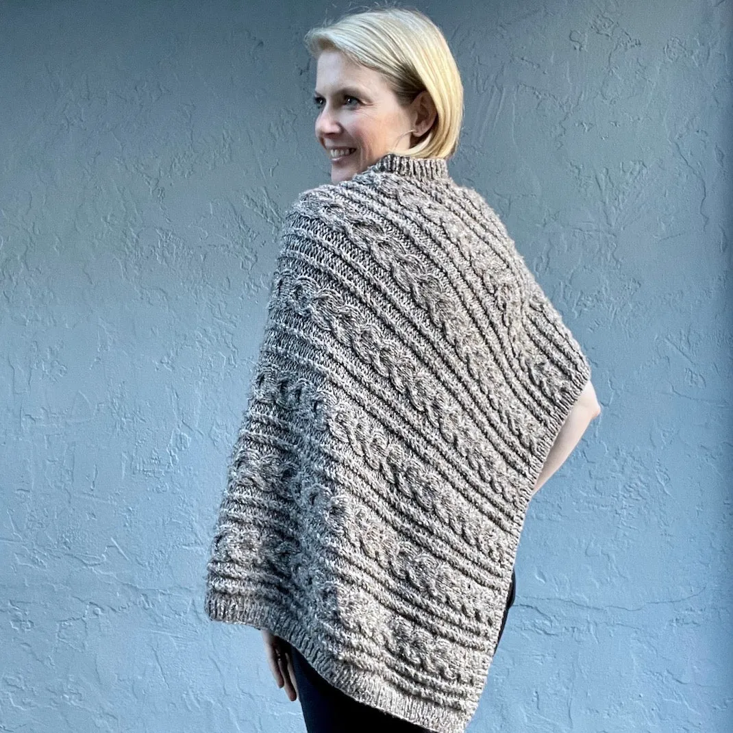 Queensland Cabled Poncho Knitting Kit | Queensland Kathmandu Aran & Knitting Pattern