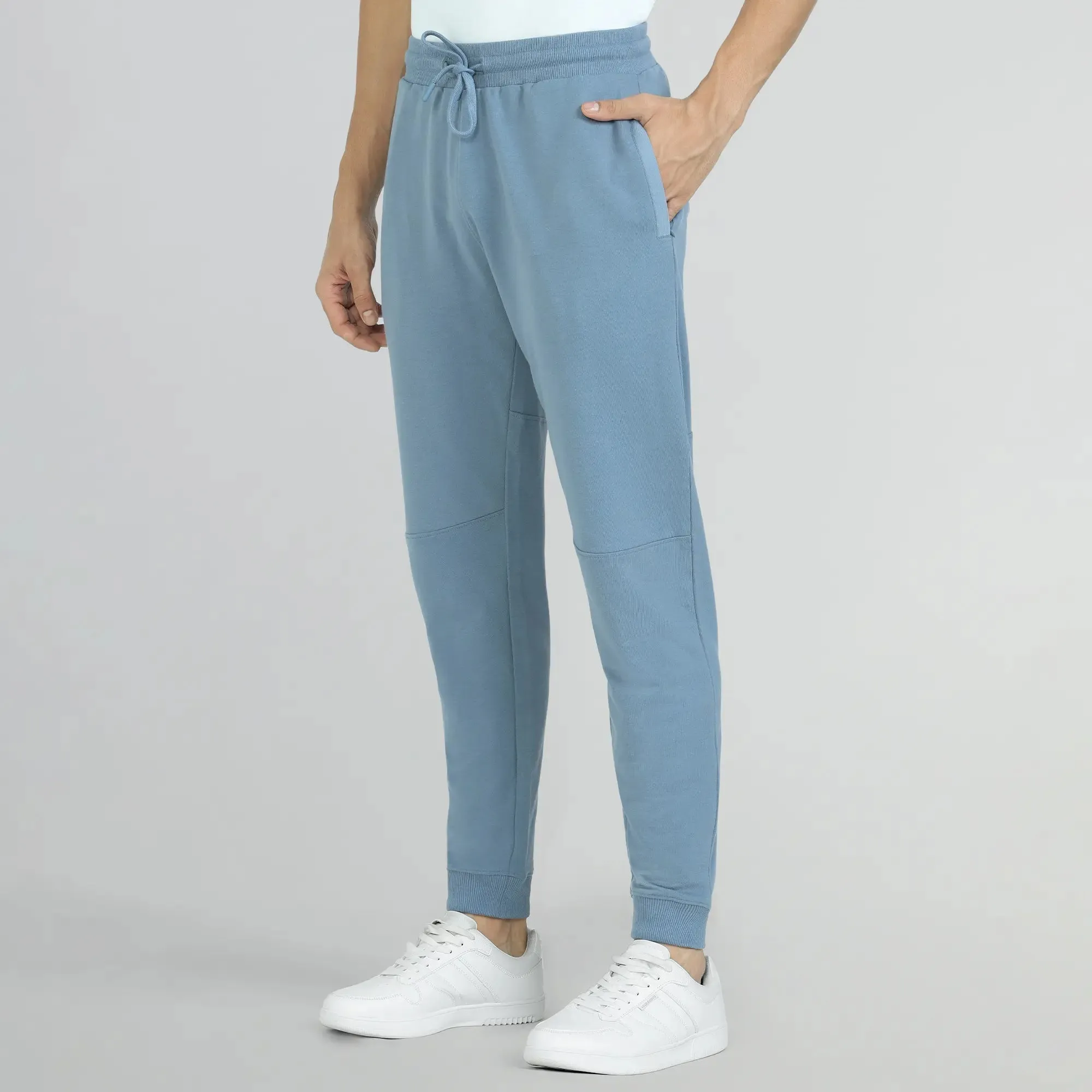 Quest French Terry Cotton-Blend Joggers Ice Blue