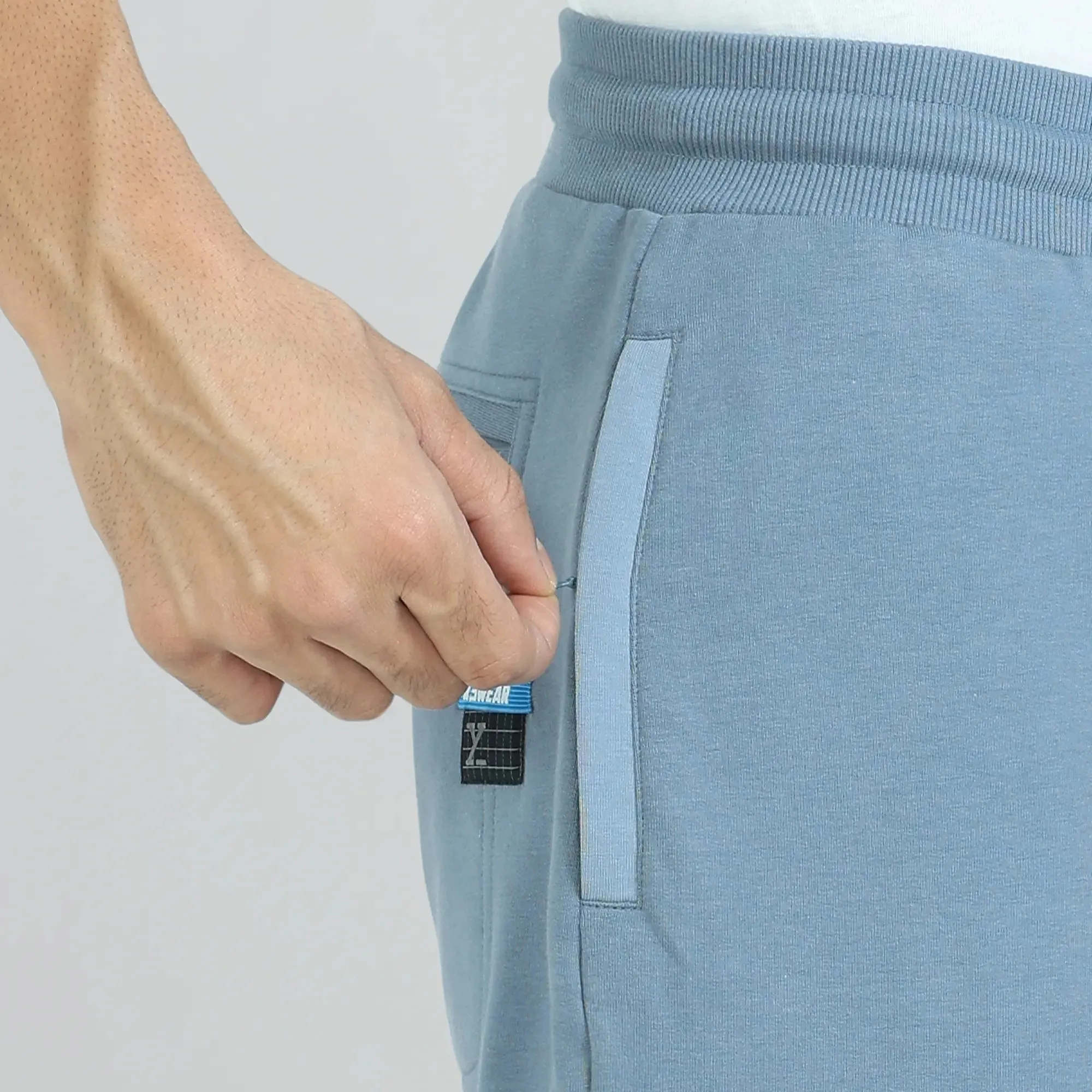 Quest French Terry Cotton-Blend Joggers Ice Blue