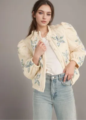 QUILTED JACKET WITH FLORAL PATCHWORK