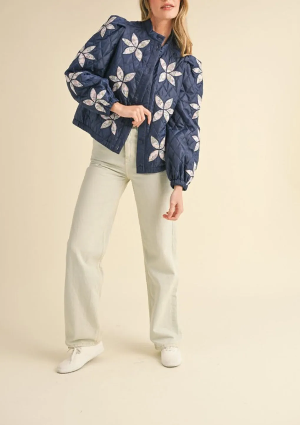 QUILTED JACKET WITH FLORAL PATCHWORK