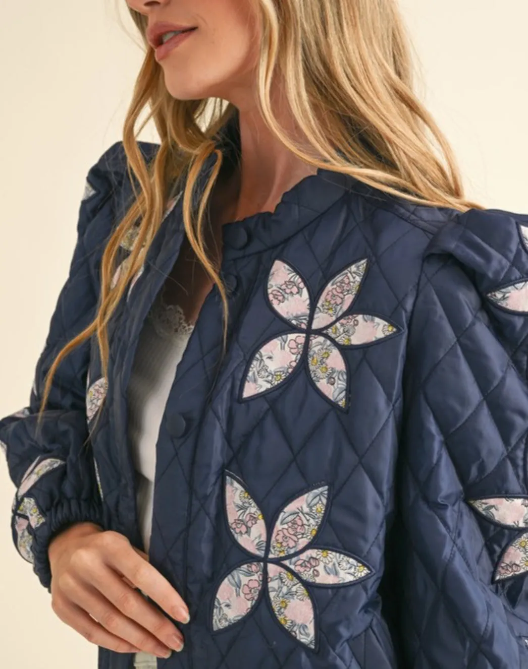 QUILTED JACKET WITH FLORAL PATCHWORK
