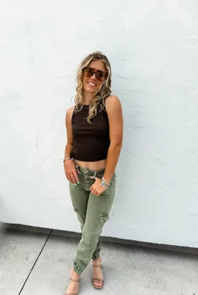 QUINN CARGO JOGGERS: OLIVE