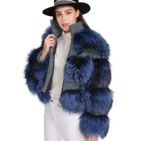 Raccoon Fur Jacket Women Winter Real Fur Coat High Quality Natural Raccoon Fur Overcoat