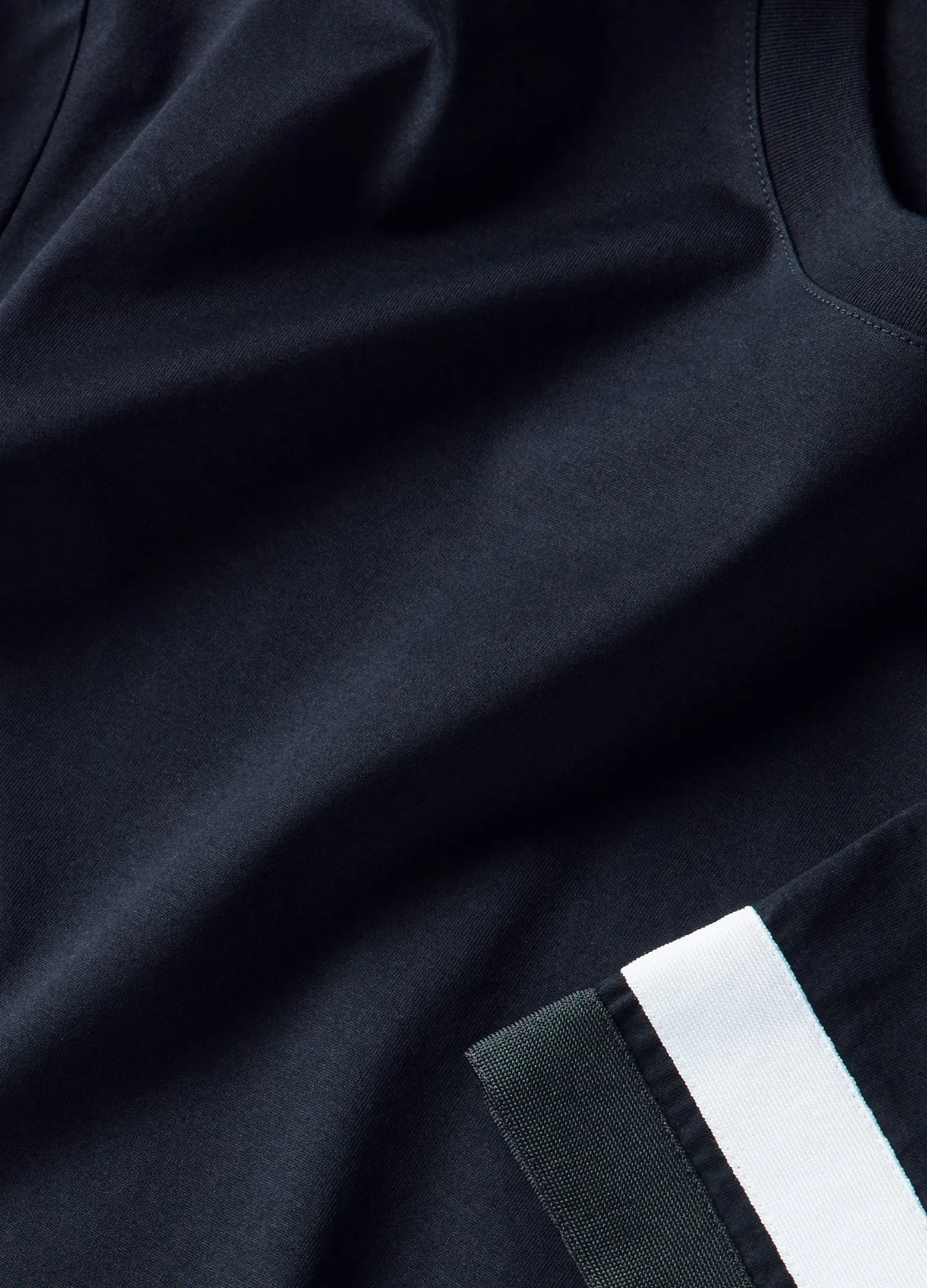 Relaxed Fit Stripe Cuff T-shirt Black