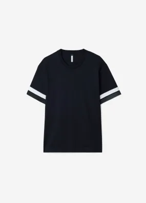 Relaxed Fit Stripe Cuff T-shirt Black