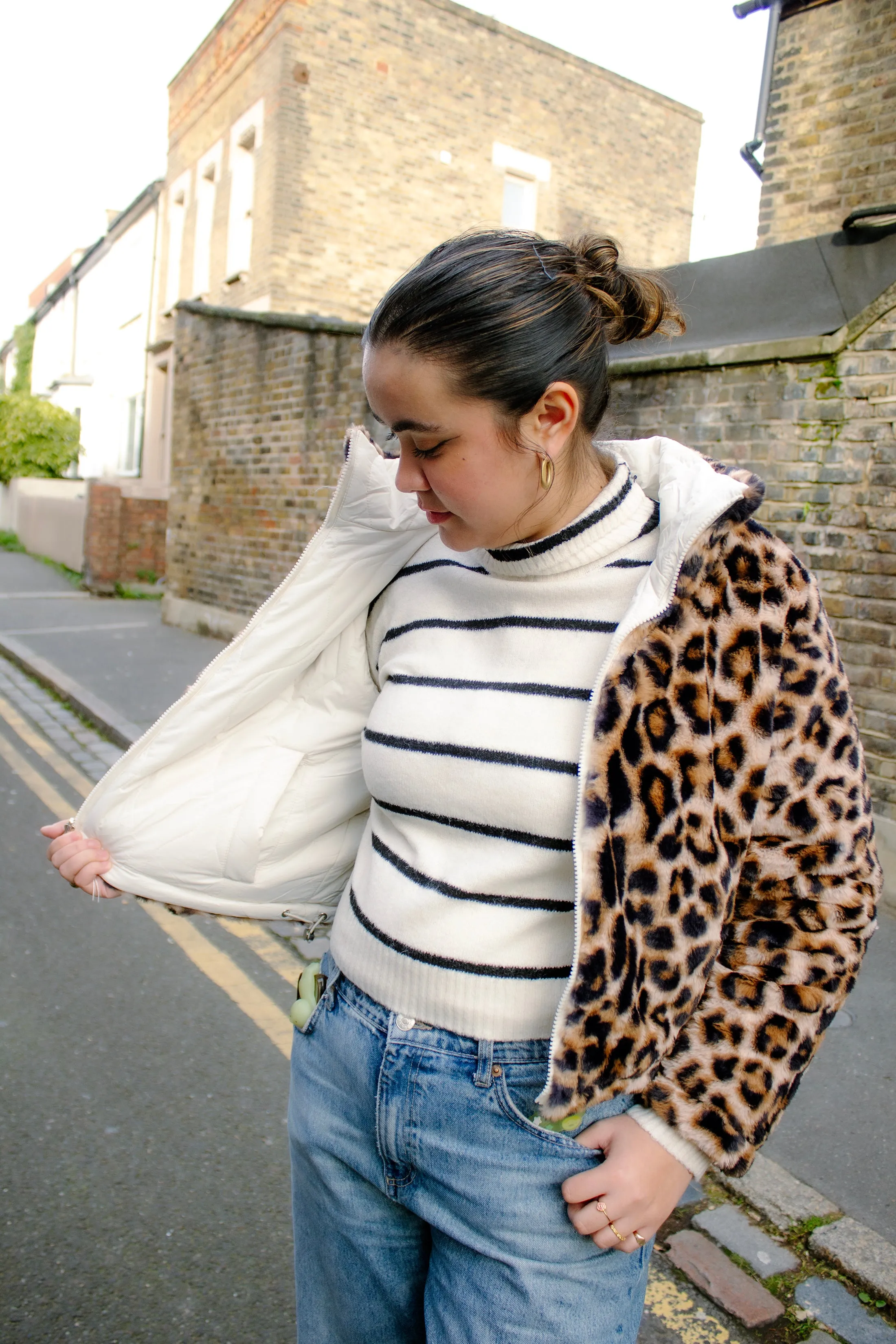 Reversible Leopard and Quilted Jacket