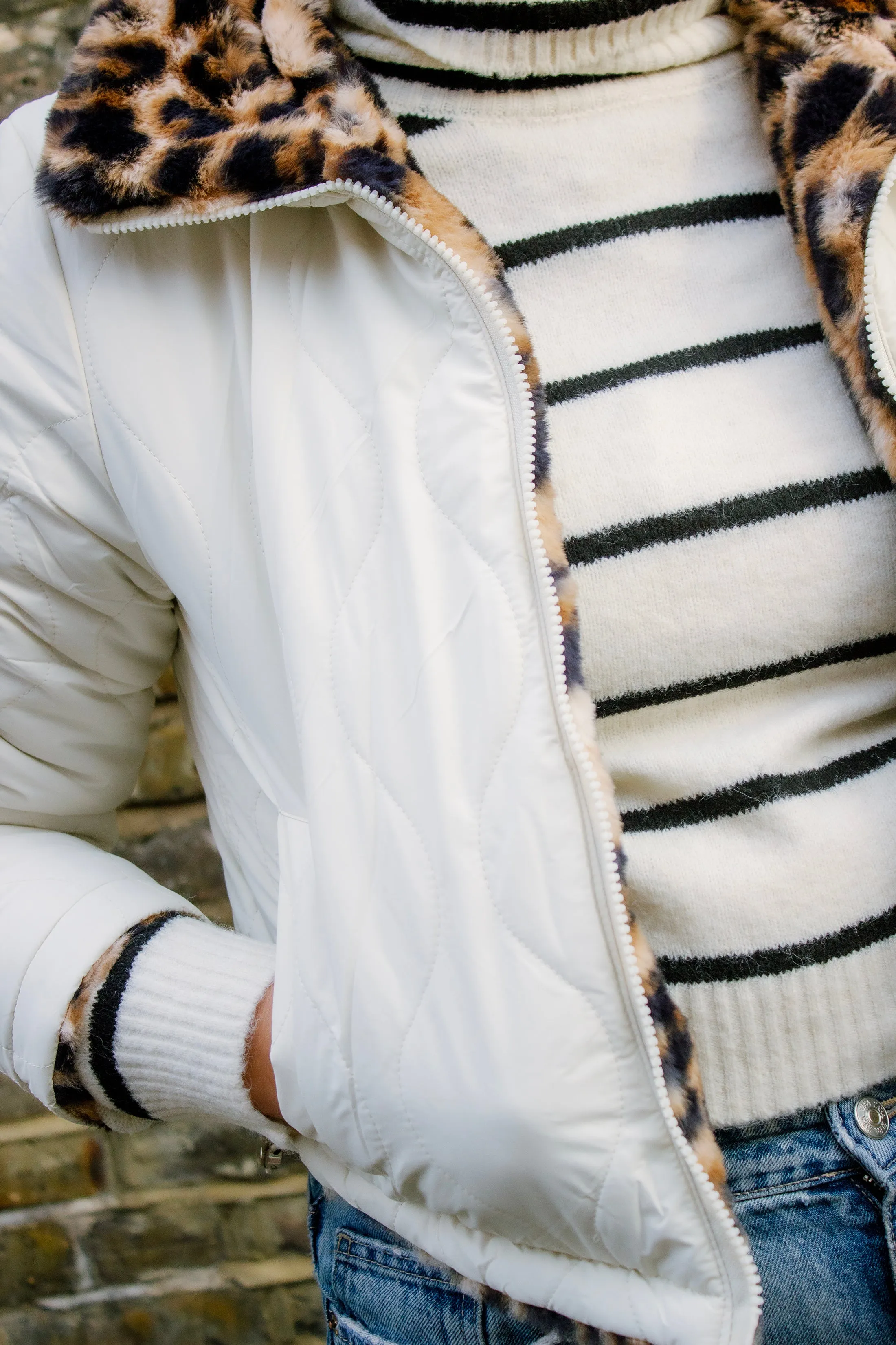 Reversible Leopard and Quilted Jacket