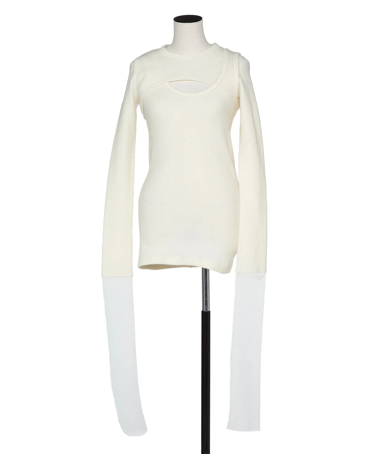 rib layer long sleeve top