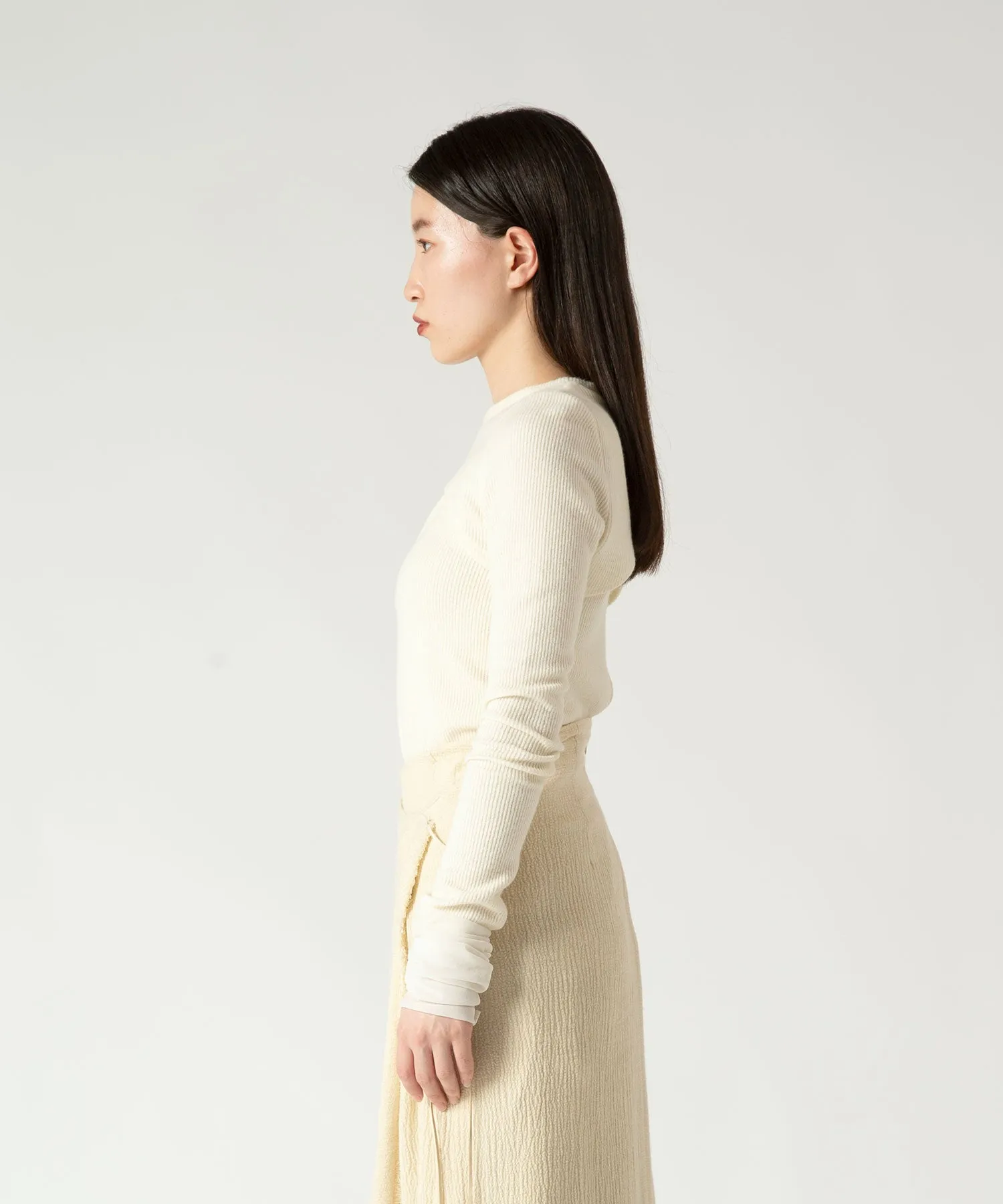 rib layer long sleeve top