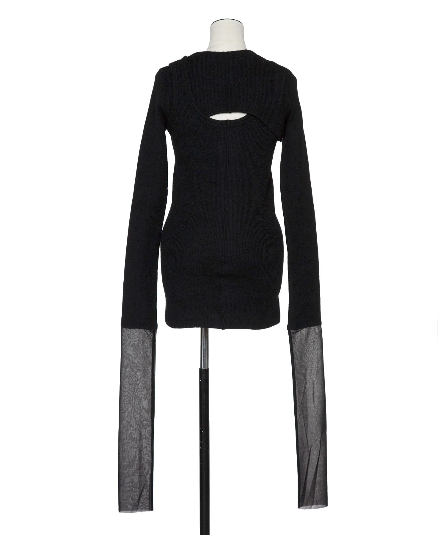 rib layer long sleeve top