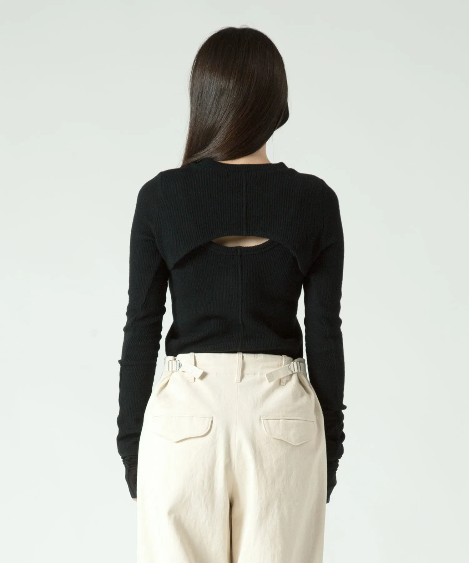 rib layer long sleeve top