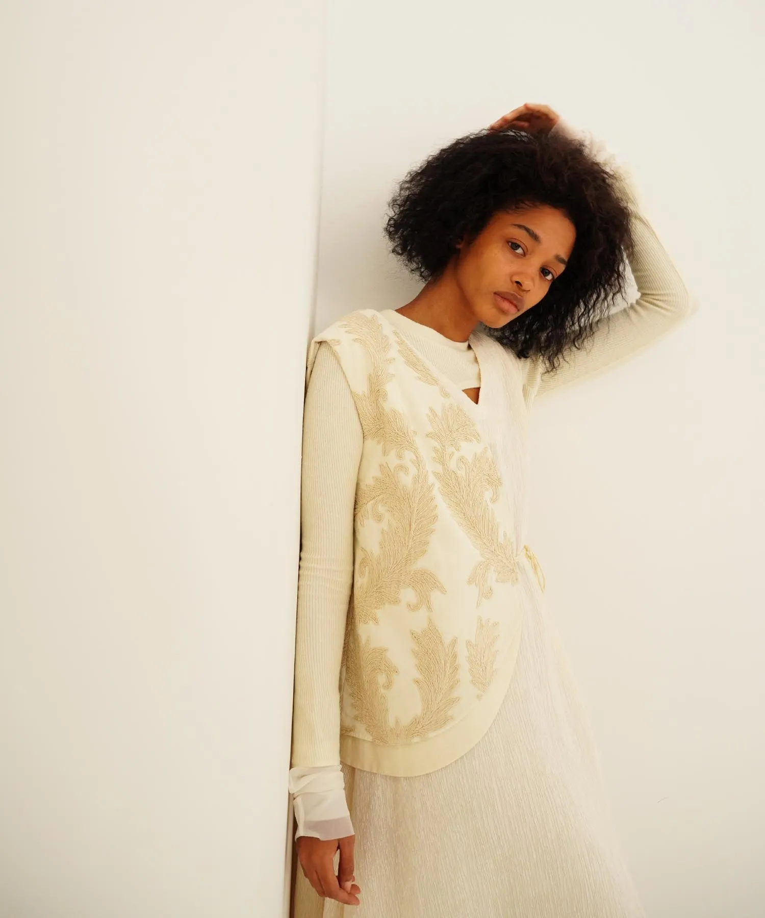 rib layer long sleeve top