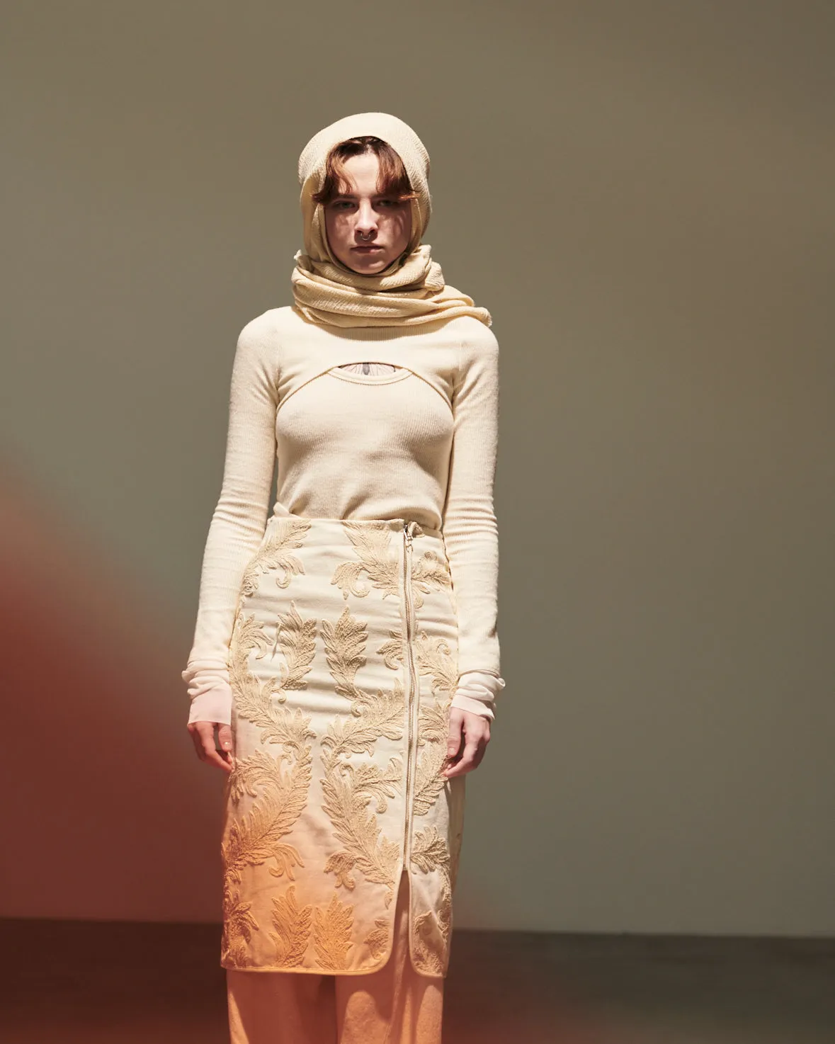 rib layer long sleeve top
