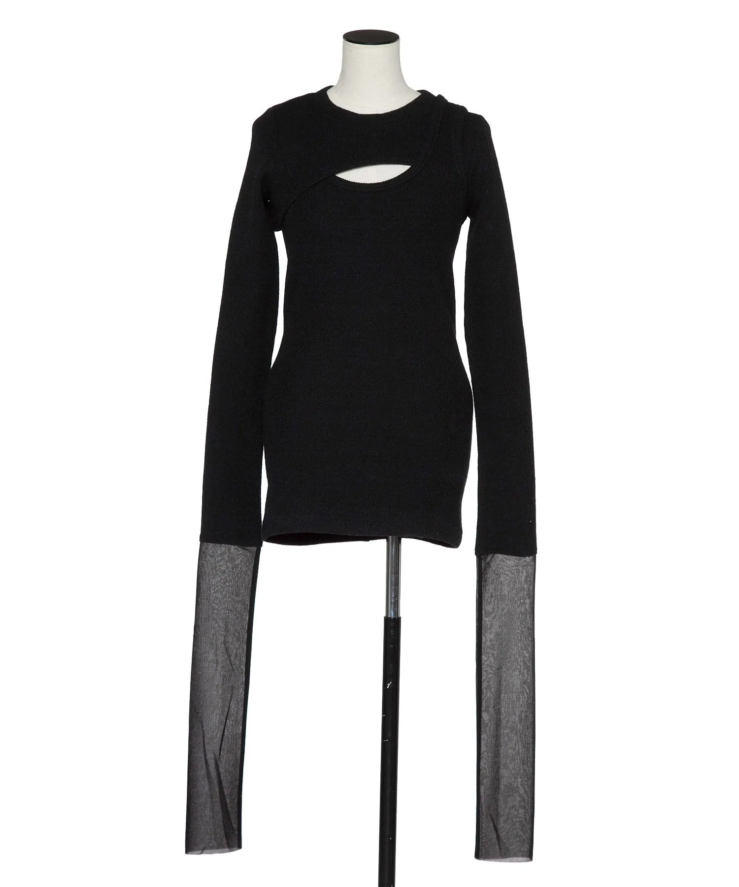 rib layer long sleeve top