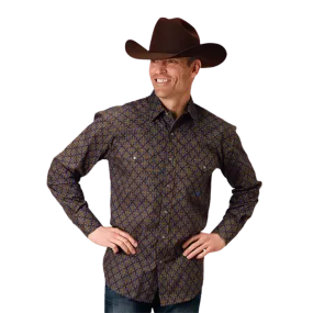 Roper Men's Diamond Medallion Brown Shirt
