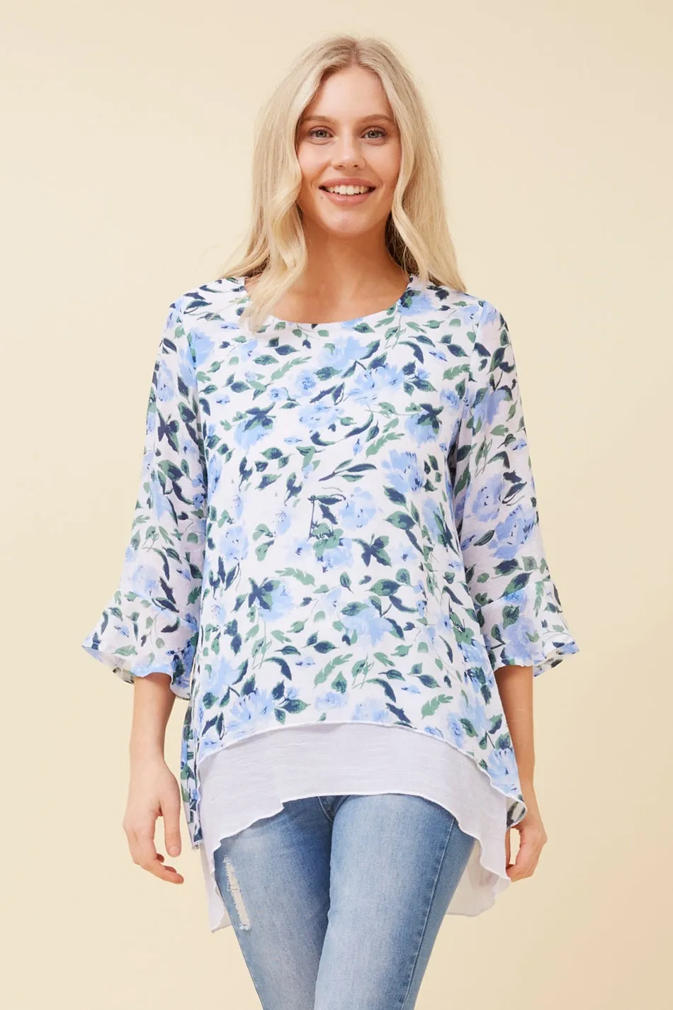 RUMI FLORAL DOUBLE LAYER TOP