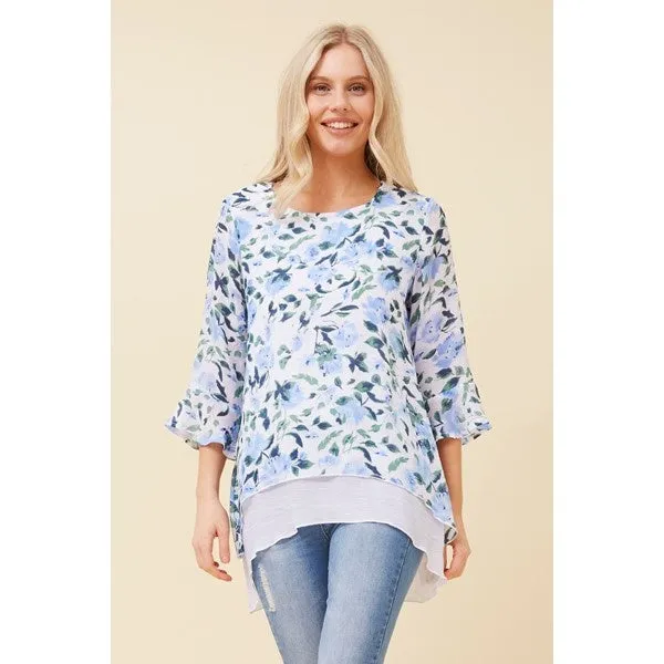 RUMI FLORAL DOUBLE LAYER TOP