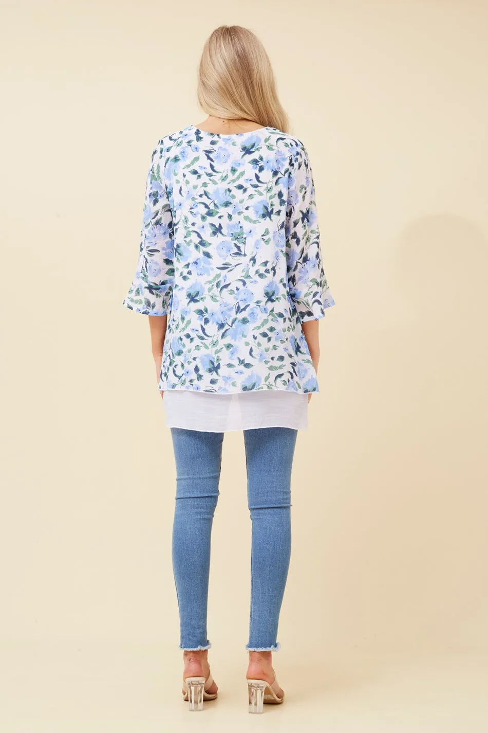 RUMI FLORAL DOUBLE LAYER TOP