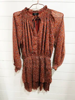 Rust Print Dress