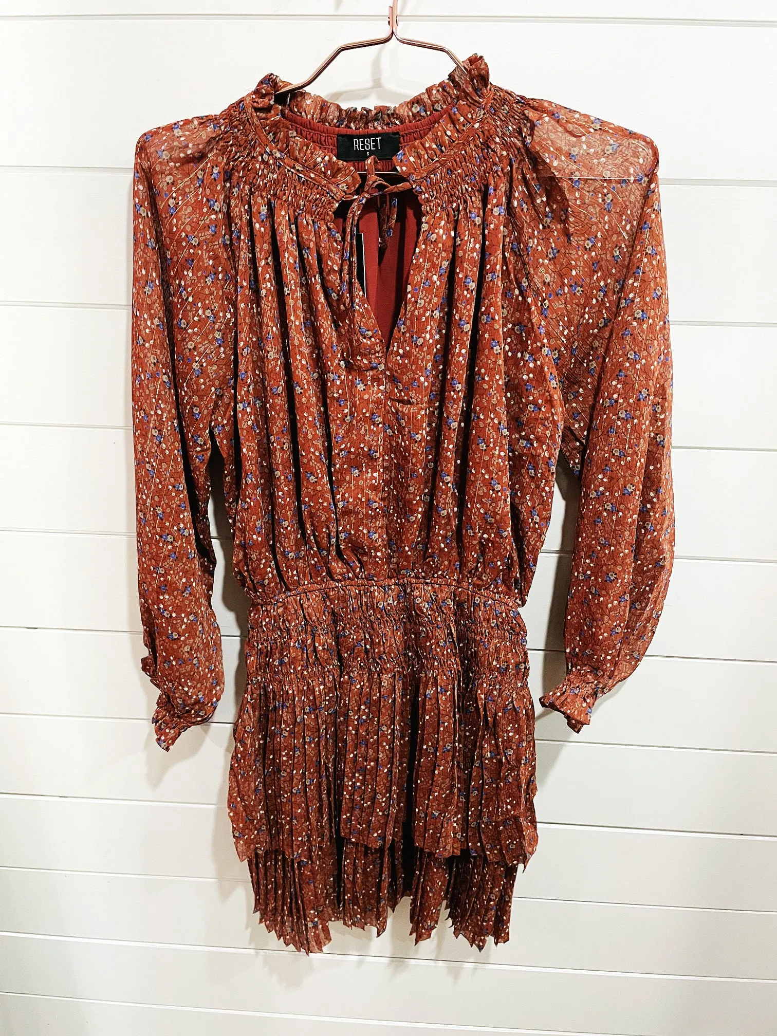 Rust Print Dress