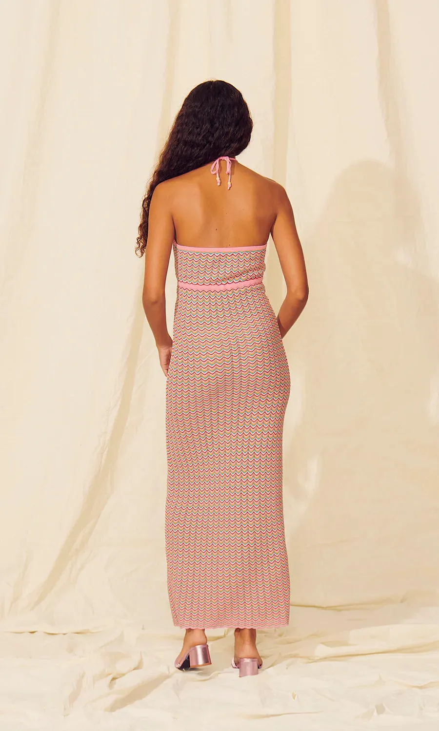 Saylor Pierrette Scallop Knit Midi Dress