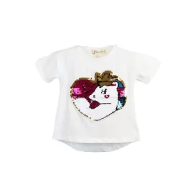 Sequin Heart Unicorn Tee