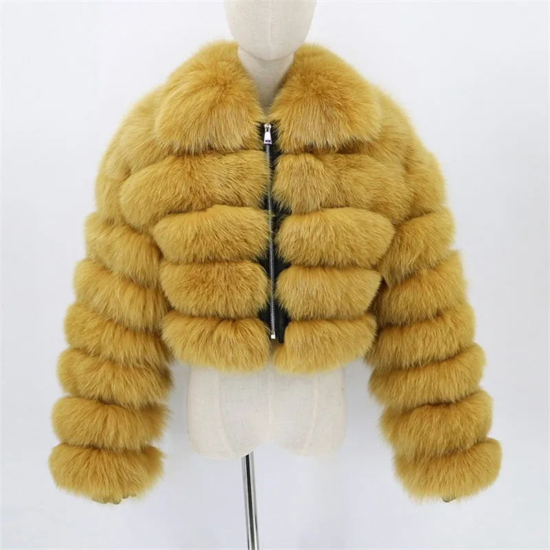 Short Faux Fox Fur Coat Women Elegant Thick Warm Fur Coat For High Quality Fluffy Raccoon Faux Fur Coat