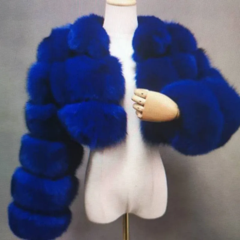 Short Faux Fox Fur Coat Women Elegant Thick Warm Fur Coat For High Quality Fluffy Raccoon Faux Fur Coat
