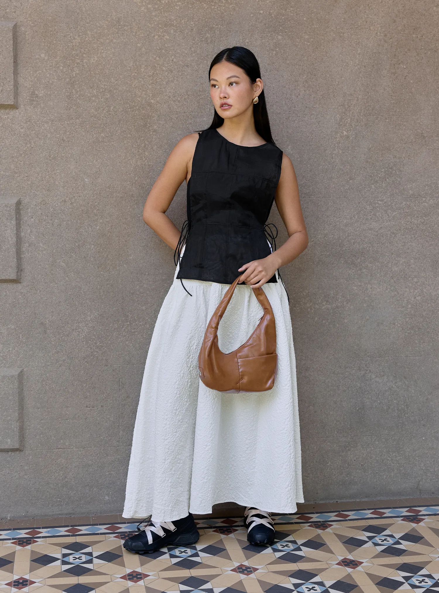 Side Tie Layer Top (Smoke)