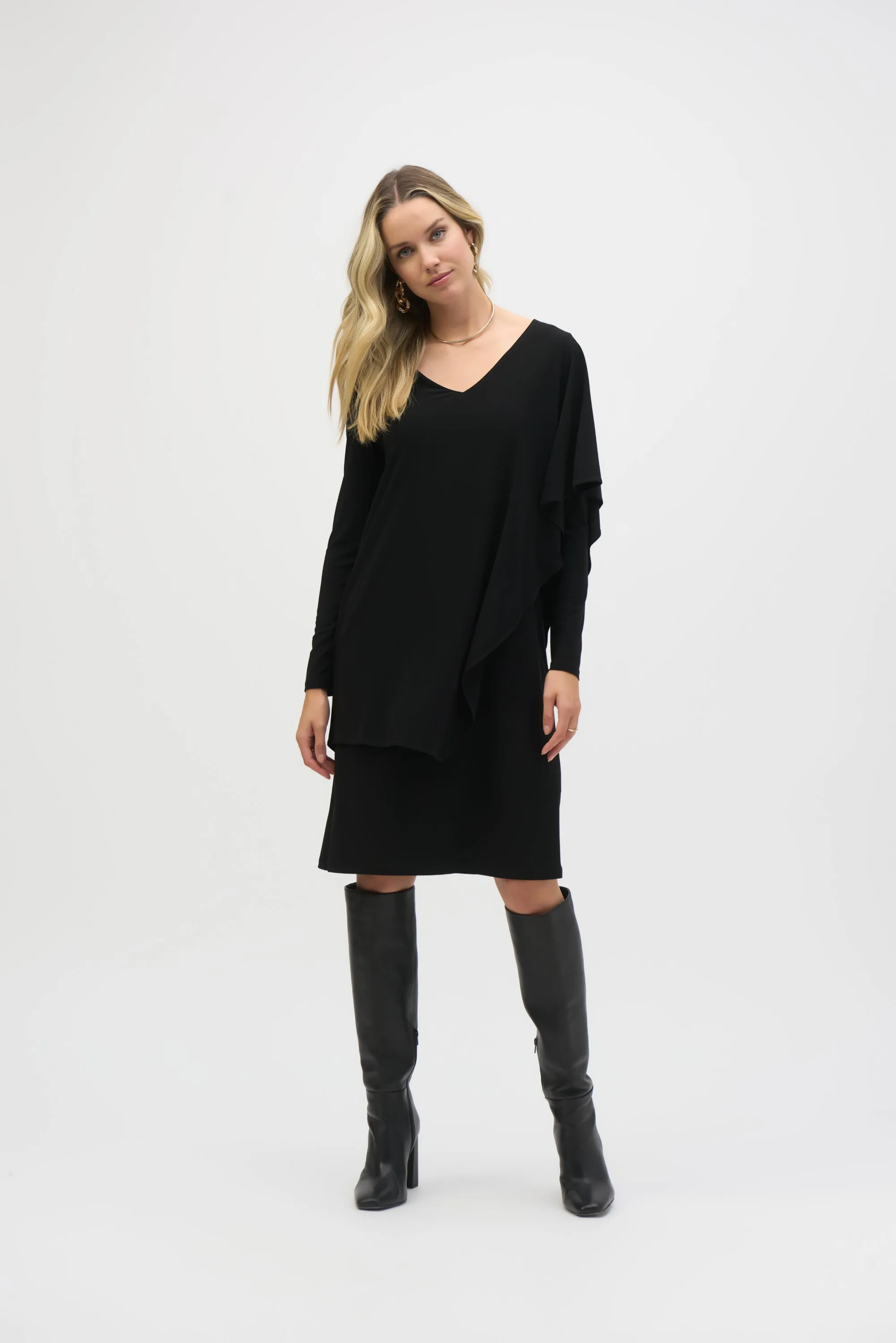 Silky Knit Layered Dress. Style JR244040