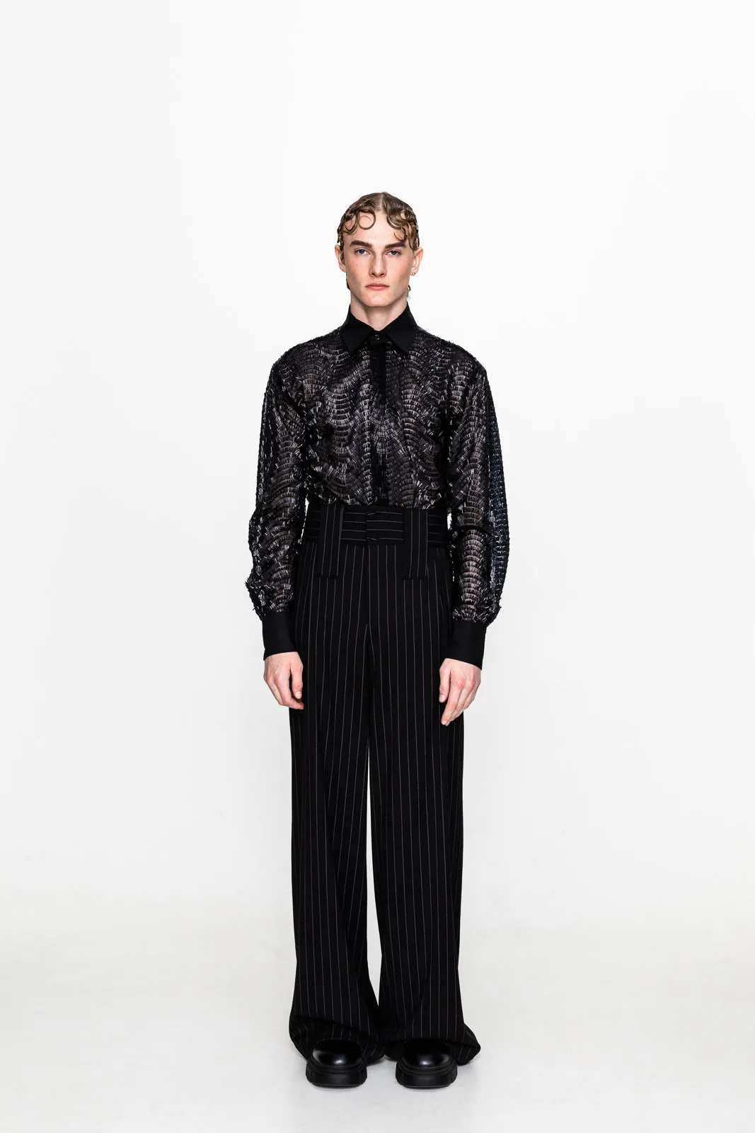 Silvano Sequined Shirt Black