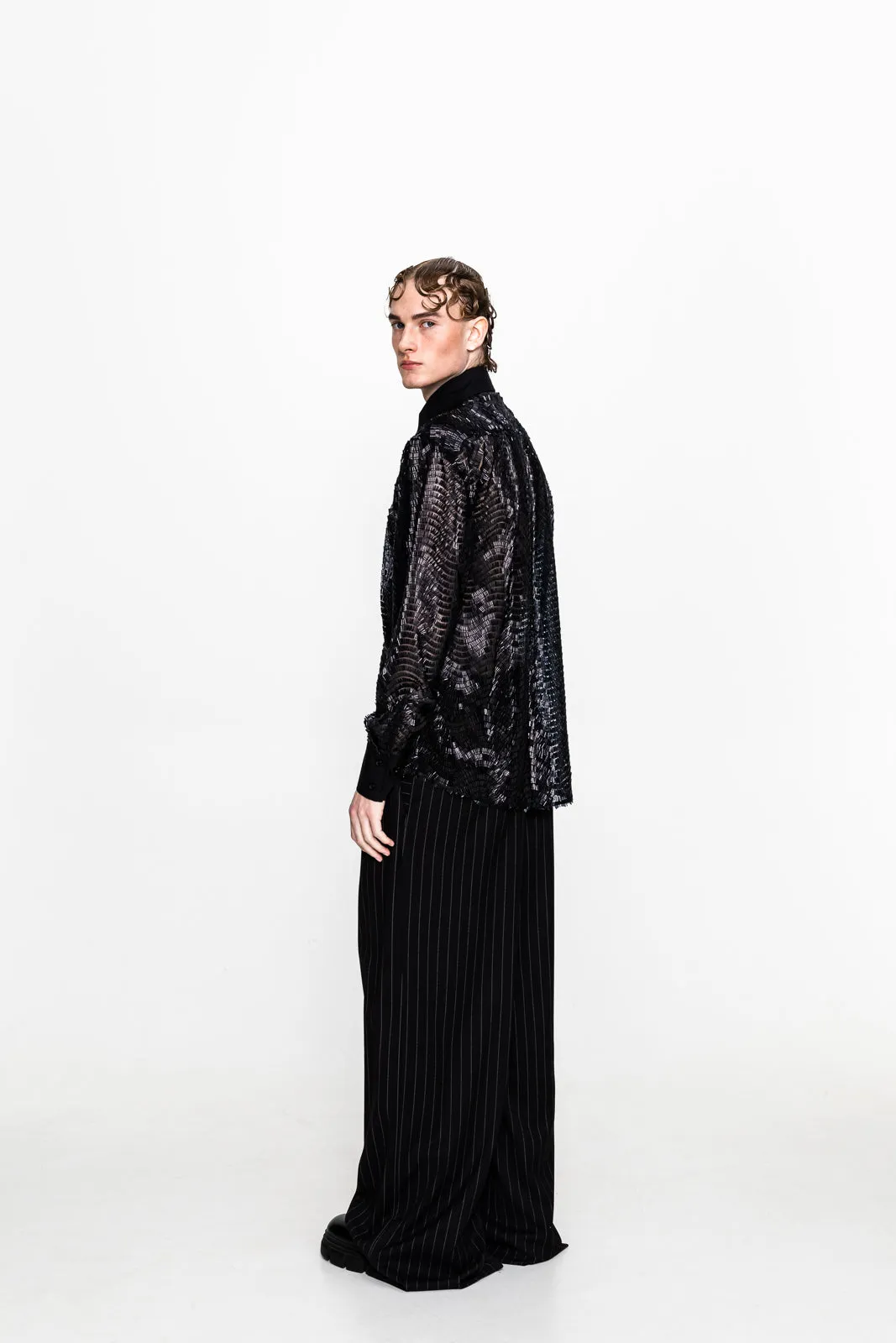 Silvano Sequined Shirt Black