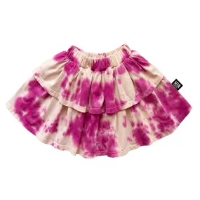 Skirt Layered Tie Dye Shocking Pink