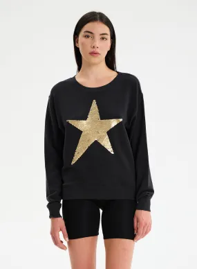 STAR SEQUIN DRIP - Crew Neck Sweatshirt