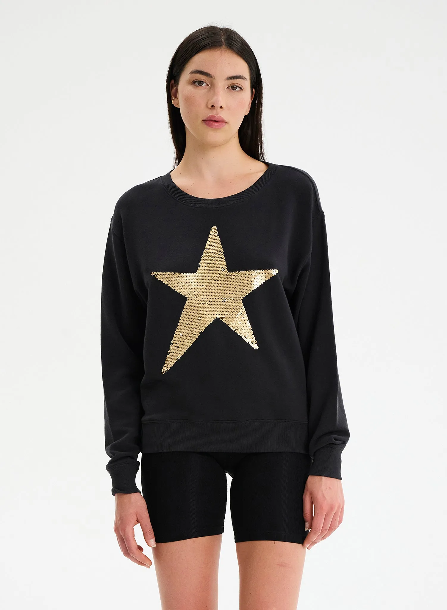 STAR SEQUIN DRIP - Crew Neck Sweatshirt