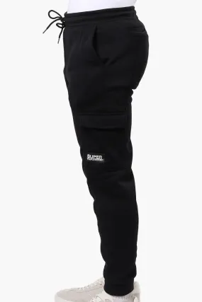 Super Triple Goose Tie Waist Cargo Joggers - Black