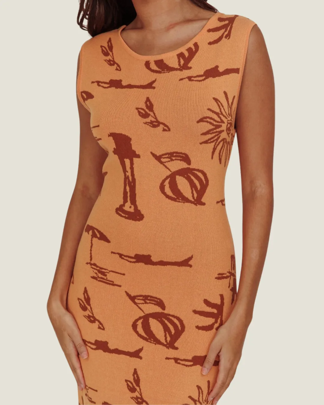 The St. Barth's: Knit Print Open Back Maxi Dress