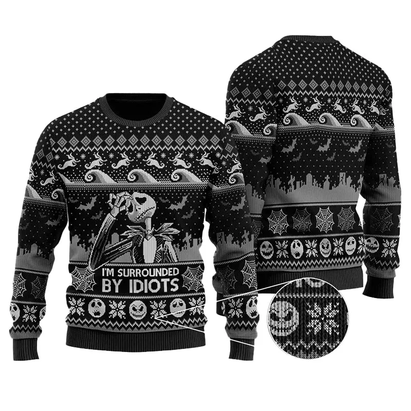 Ugly Christmas Sweater JulesRoche All-Over Print Cotton Blend Pullover