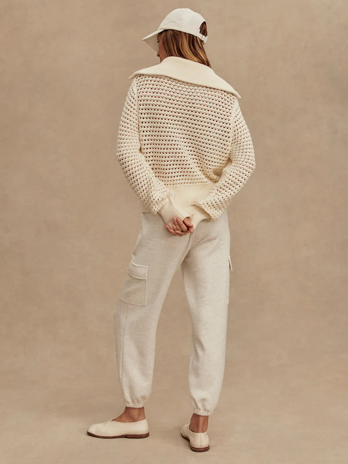 Varley Eloise Full Zip Knit - Egret