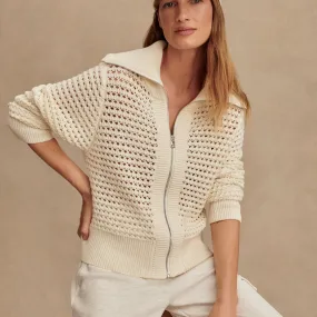Varley Eloise Full Zip Knit - Egret