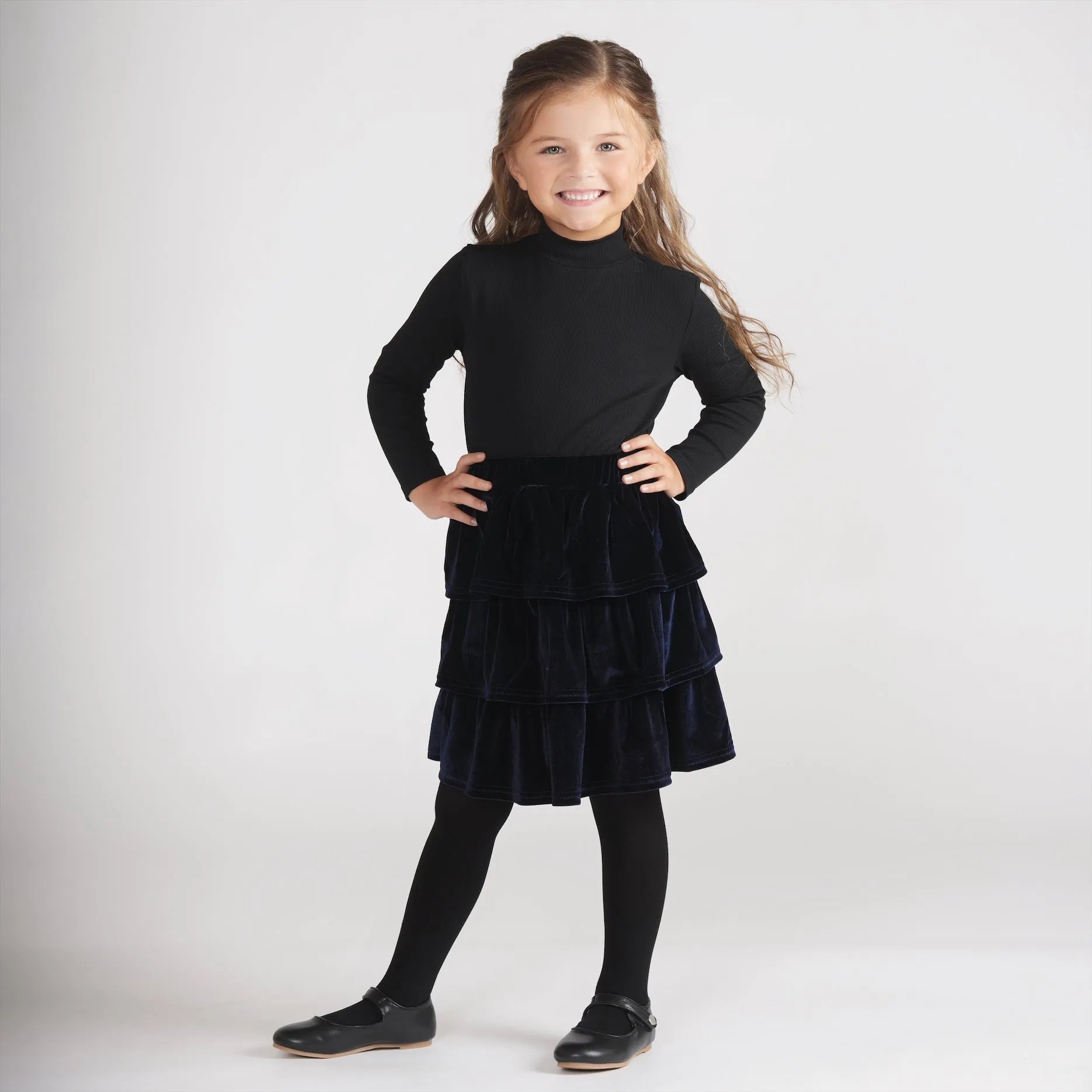 VELOUR LAYERED SKIRT