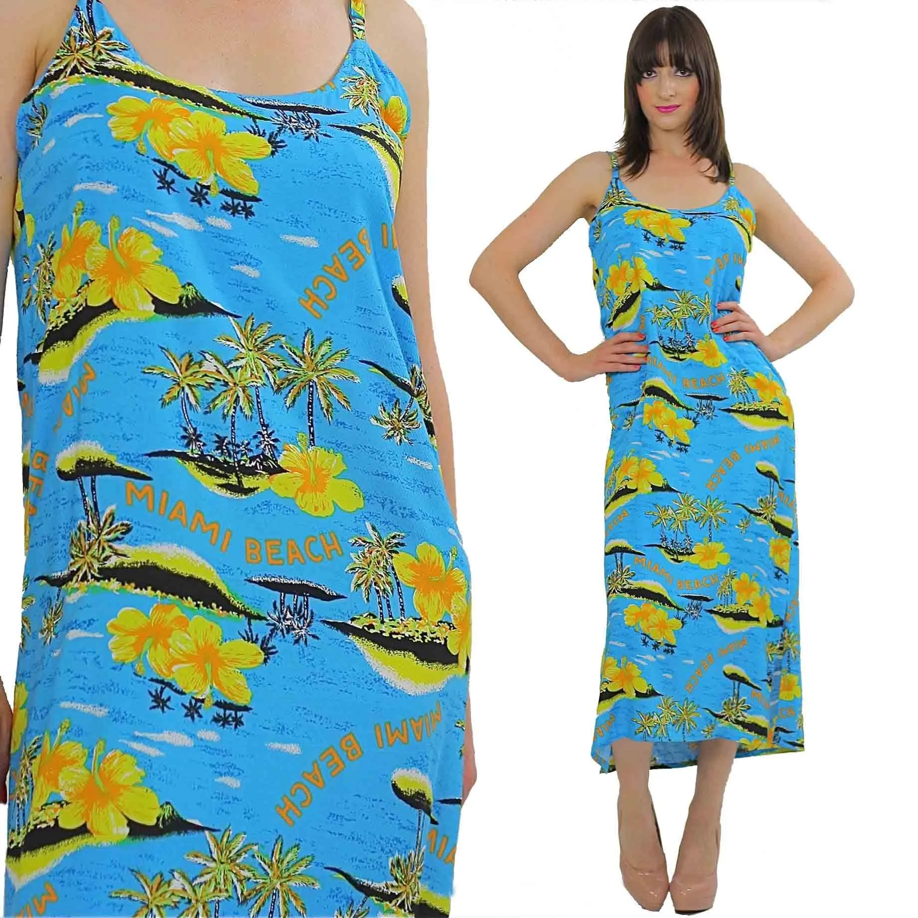 Vintage Boho Floral Miami Beach cover sun dress
