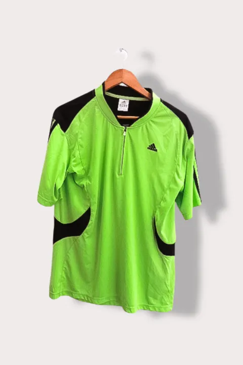 Vintage neon green adidas 1/4 zip up medium tees